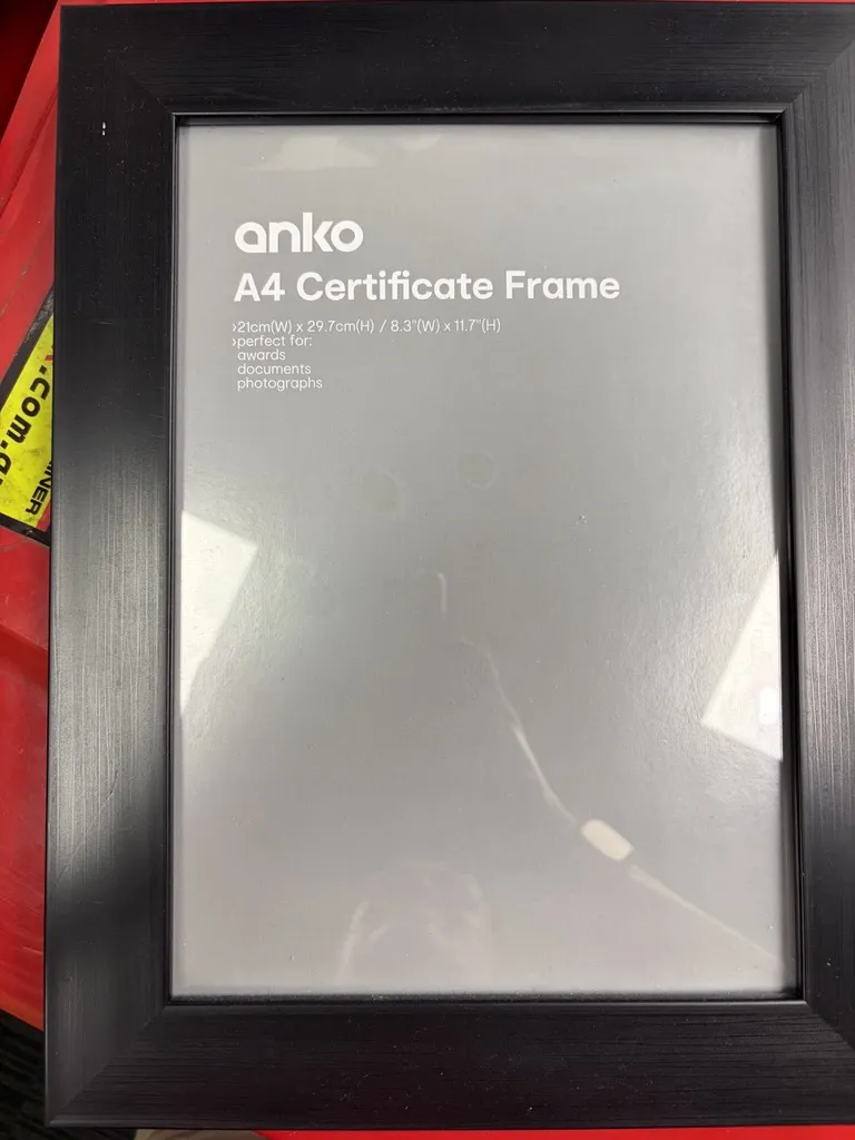 Anko A4 Certificate Frame - Black