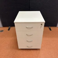 Under desk drawers - 4 drawer, white, with keys