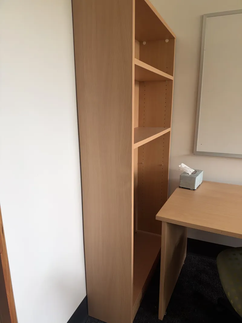 Tall Wooden Bookcase with Adjustable Shelves