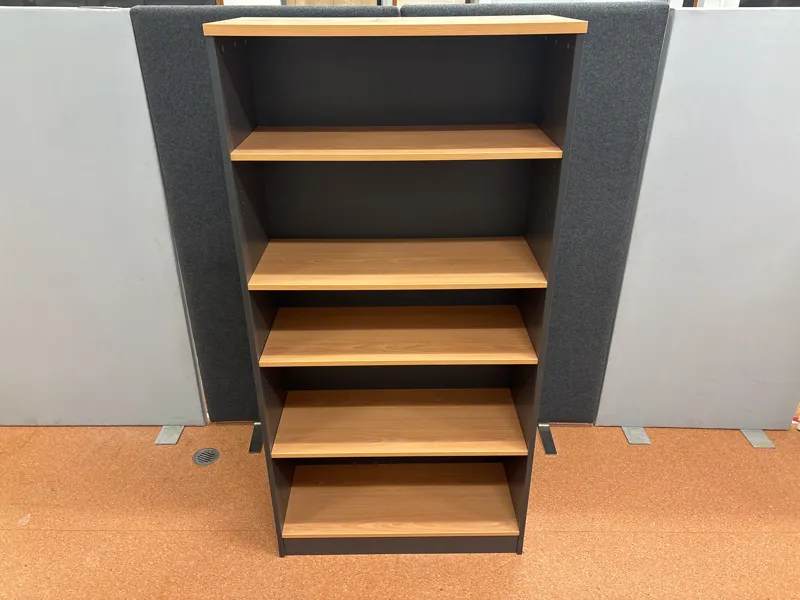 Bookcase - Light timber, dark grey