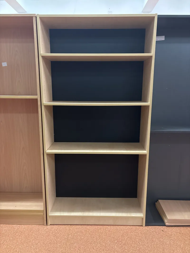 Bookcase - Light beech finish, black backing