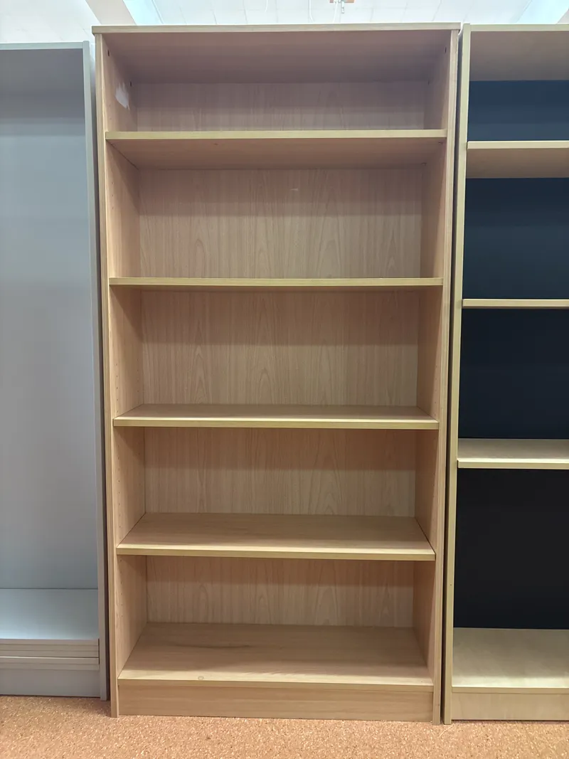 Bookcase - Light timber veneer finish, 4 shelves